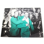 Arnold Palmer & Jack Nicklaus Signed B&W with Color 16x20 Jacket Photo JSA ALOA
