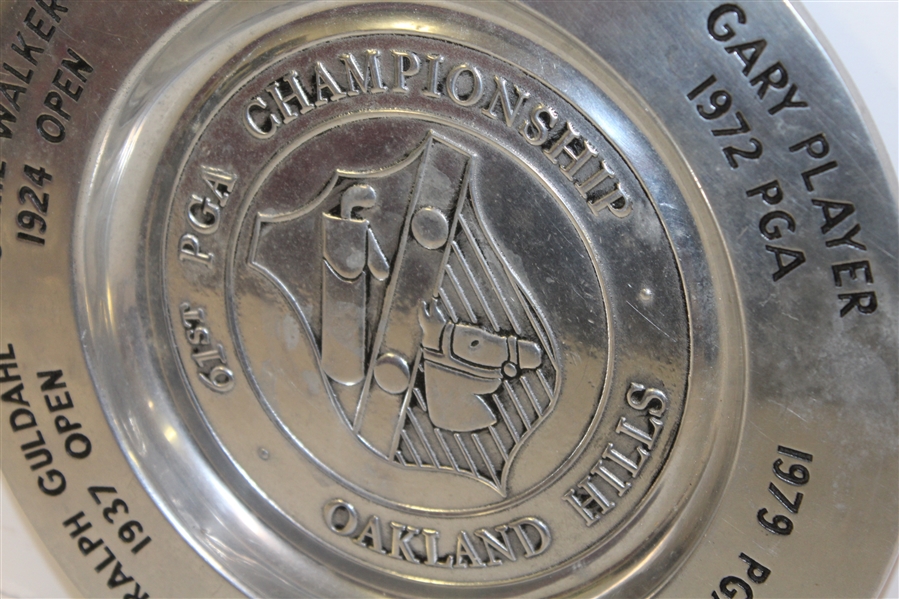 61st PGA Championship at Oakland Hills Pewter Commemorative Plate