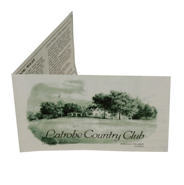 Latrobe Country Club Scorecard Listing Arnold Palmer as President