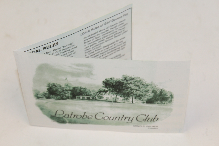 Latrobe Country Club Scorecard Listing Arnold Palmer as President