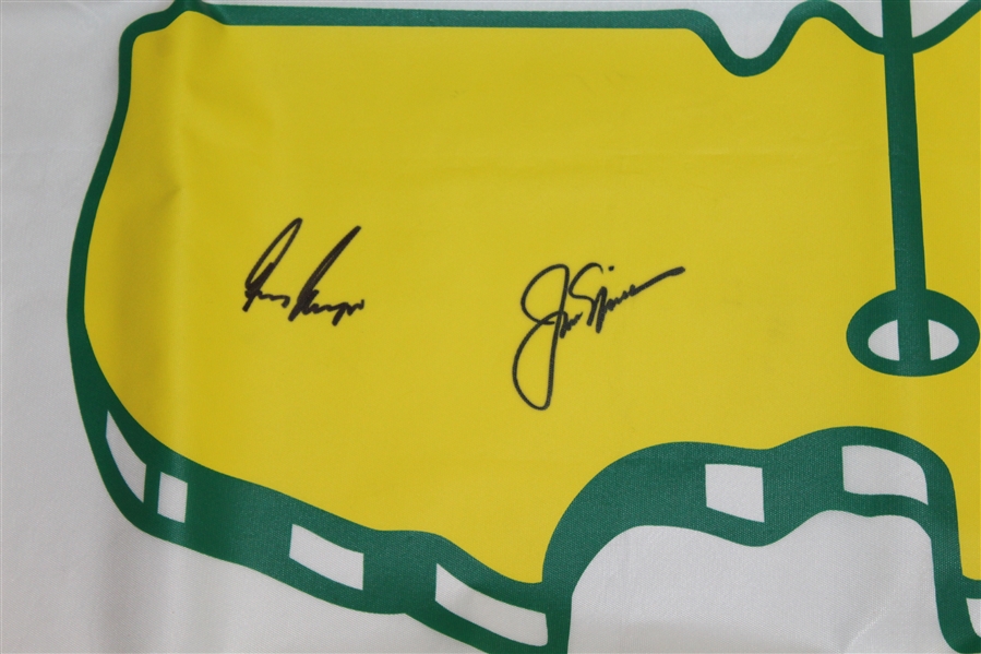 Jack Nicklaus & Gary Player Signed Undated Masters House Flag JSA ALOA