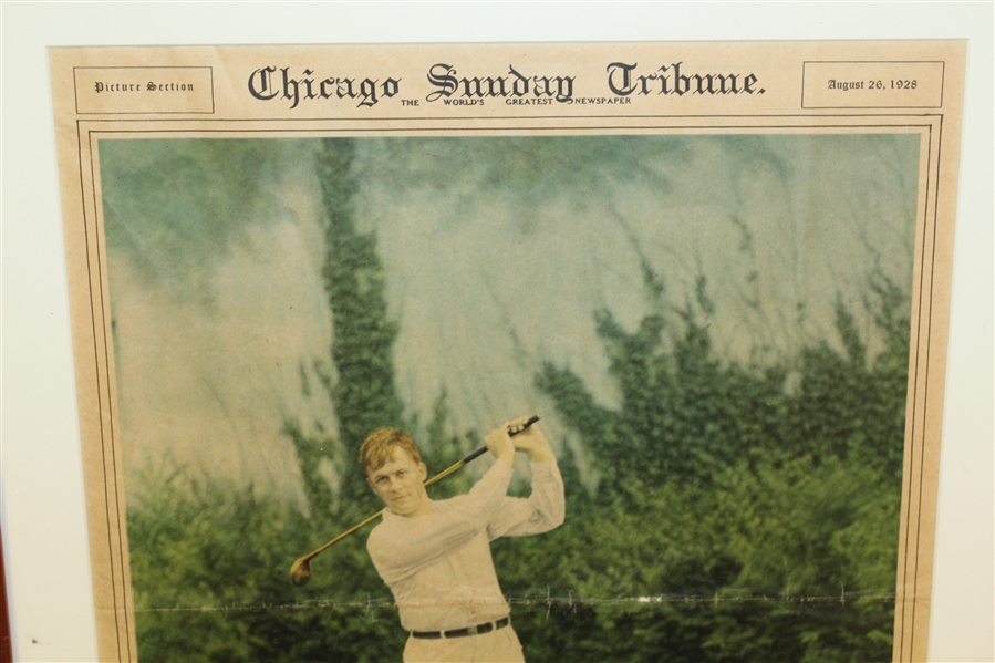 Bobby Jones Chicago Sunday Tribune 8/26/1928 Picture Section - Framed 