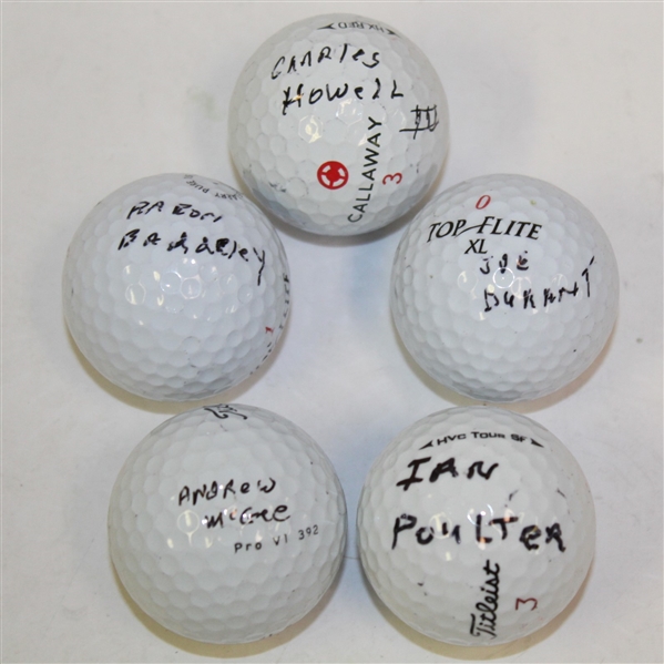 Lot of Five Signed Golf Balls - Poulter, Durant, Howell III, McGee, & Baddeley JSA ALOA