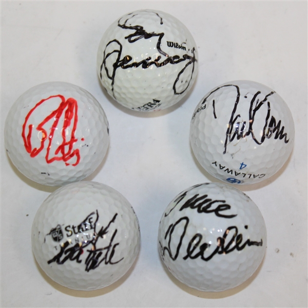 Lot of Five Signed Golf Balls - Toms, Devlin, Curtis, Kite, & January JSA ALOA