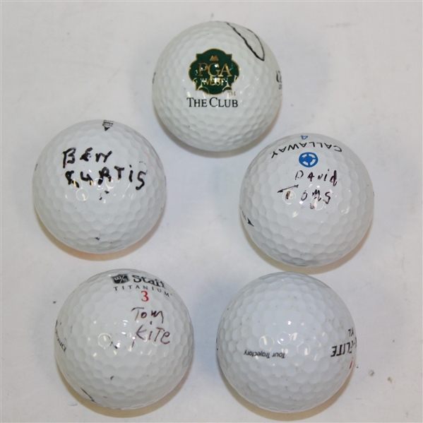 Lot of Five Signed Golf Balls - Toms, Devlin, Curtis, Kite, & January JSA ALOA