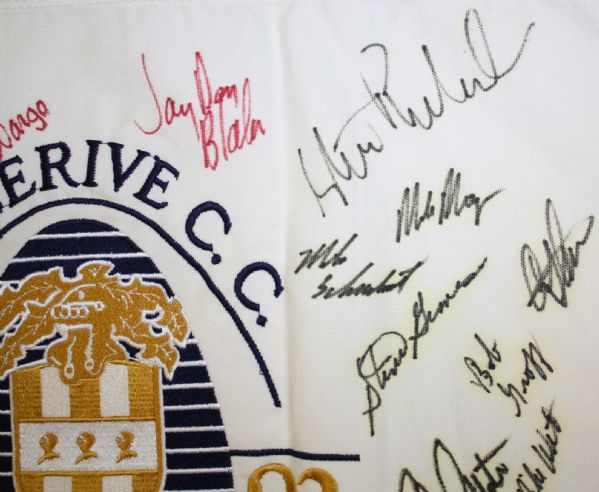 1992 PGA Championship Embroidered Flag - Signed by 31 Including Champ Nick Price JSA ALOA