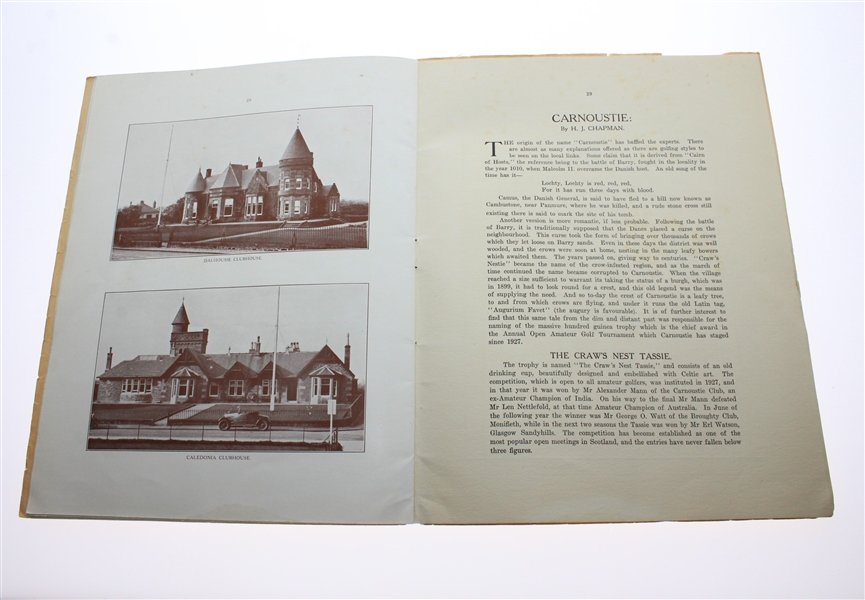 1931 Carnoustie: The New Championship Golf Course Booklet/Program