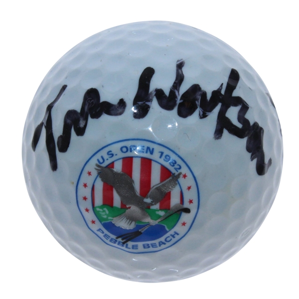 Tom Watson Signed 1982 US Open at Pebble Beach Logo Golf Ball JSA ALOA-Tough Auto!