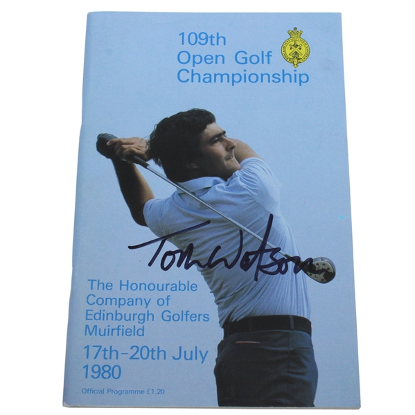 Tom Watson Signed 1980 Open Championship at Muirfield Program JSA ALOA