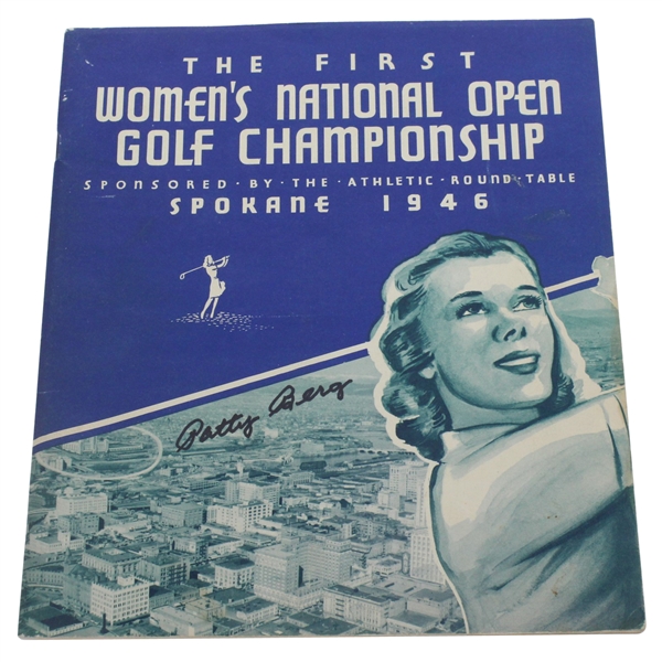 Patty Berg Signed 1946 Women's National Open Championship Program - FIRST ONE! JSA ALOA