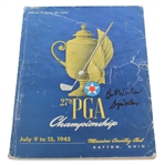 Byron Nelson Signed 1945 PGA Championship at Moraine CC Program JSA ALOA