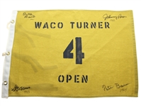 1960s Waco Turner Open Course Flown #4 Flag Signed by Pete Brown First African American to Win PGA Event JSA ALOA