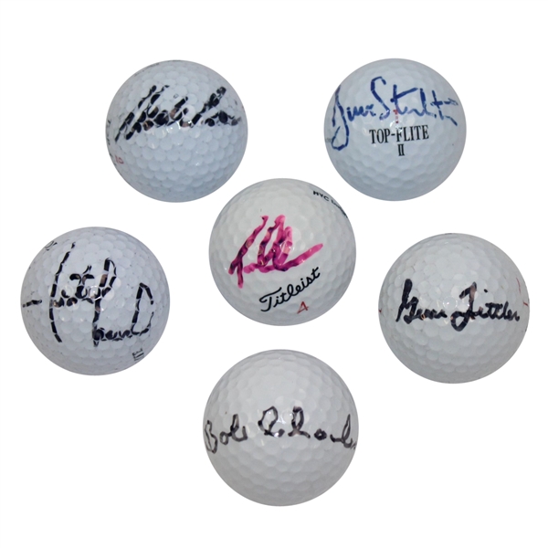 Lehman, Stockton, Leonard, Littler, Charles, & Price Signed Golf Balls JSA ALOA