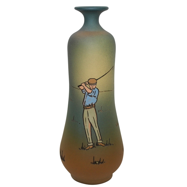 Weller Dickensware Vase- Male Golfer - R. Wayne Perkins Collection