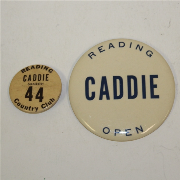 Reading Country Club Caddie Badge #44 & Reading Open Caddie Badge