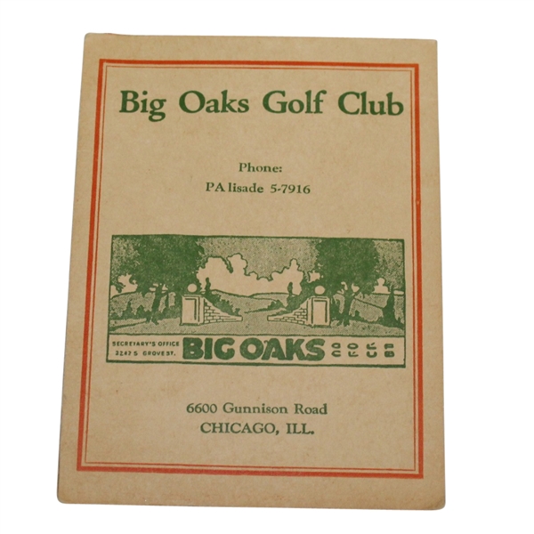 Big Oaks Golf Club Scorecard - Chicago, IL