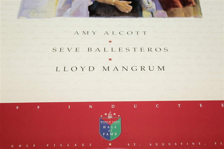 1999 World Golf Hall of Fame Poster Displaying Seve, Lloyd Mangrum, & Amy Alcott