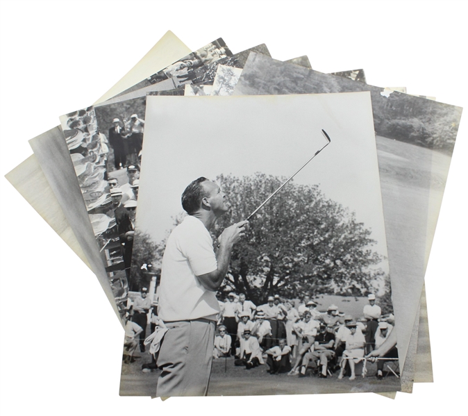 Lot of Eight 11 x 14 Photos of Golfers at Augusta National - Palmer(x2), Player, others