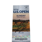 Brooks Koepka Signed 2017 US Open at Erin Hills Sunday Ticket JSA ALOA