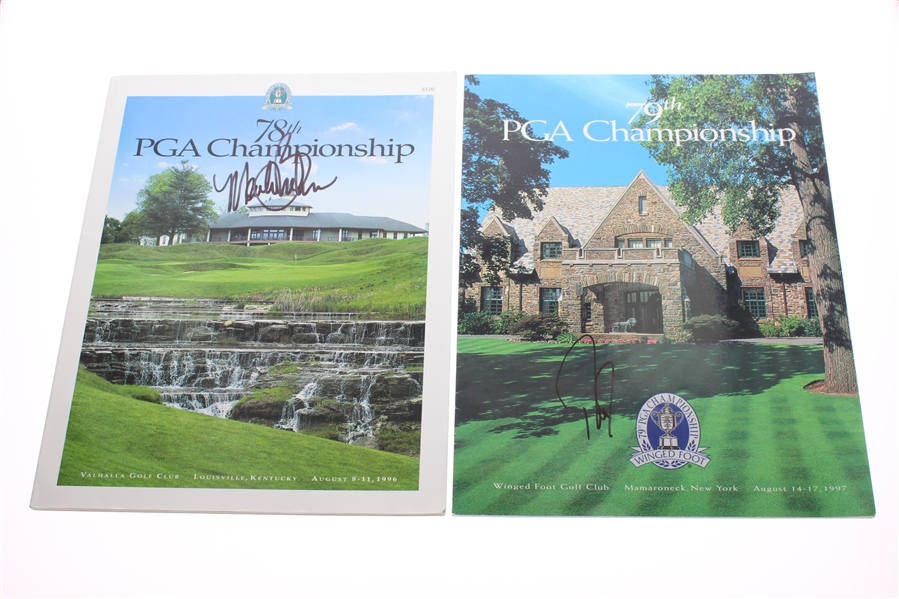 Fourteen Winner Signed PGA Championship Programs 1987-2008 JSA ALOA