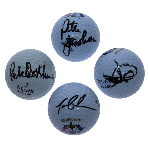 Ryder Cup Logo Signed Golf Balls by Lehman, Jacobsen, Oosterhuis, & Duval JSA ALOA