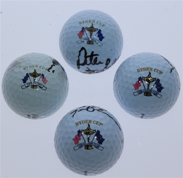 Ryder Cup Logo Signed Golf Balls by Lehman, Jacobsen, Oosterhuis, & Duval JSA ALOA