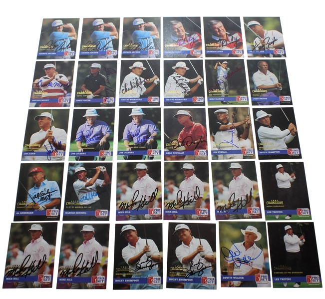26 Signed Senior Golf Cards - 4 Unsigned JSA ALOA