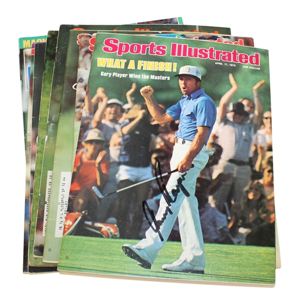 Nine Signed Masters Themed Sports Illustrated Magazines - Player, Casper, Faldo and More JSA ALOA
