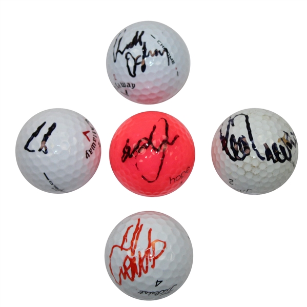 US Open Winners Els, Kite, Trevino, Ogilvy, and McDowell Signed Golf Balls JSA ALOA