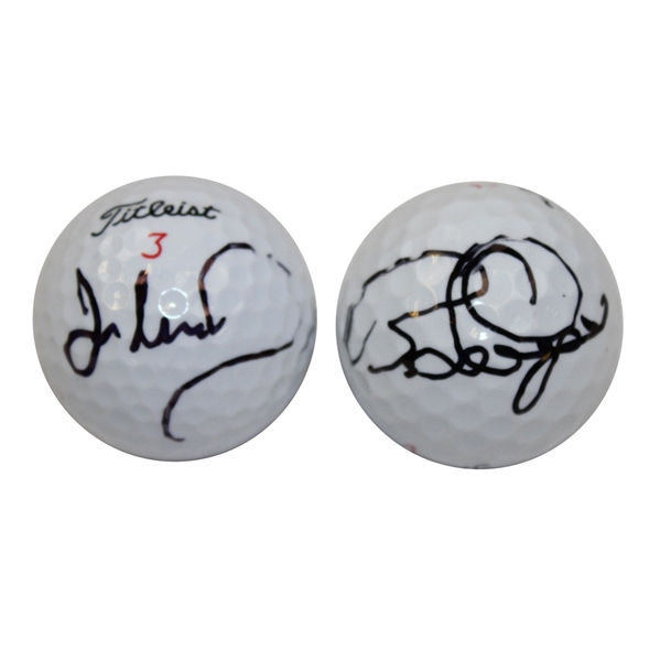 Ian Woosnam & Bernhard Langer Signed Titleist Golf Balls JSA ALOA