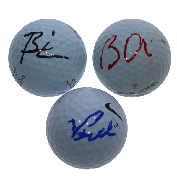 Brian Urlacher, Bode Miller, and Bruce Arians Signed Golf Balls JSA ALOA