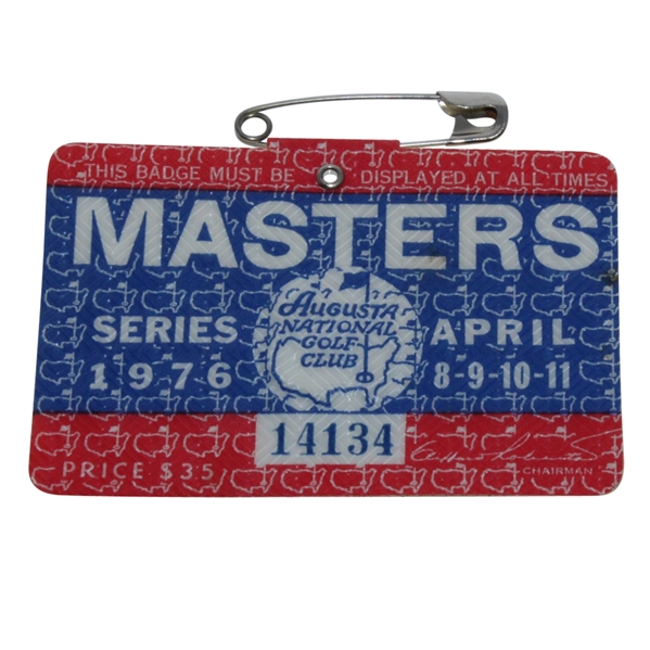 1976 Masters Tournament Series Badge #14134 - Ray Floyd Winner