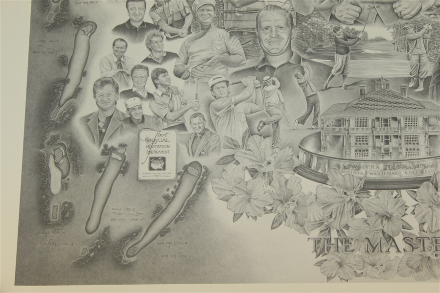 'The Masters' Michael Marson Print Depicting 1939-1989 Masters Champions