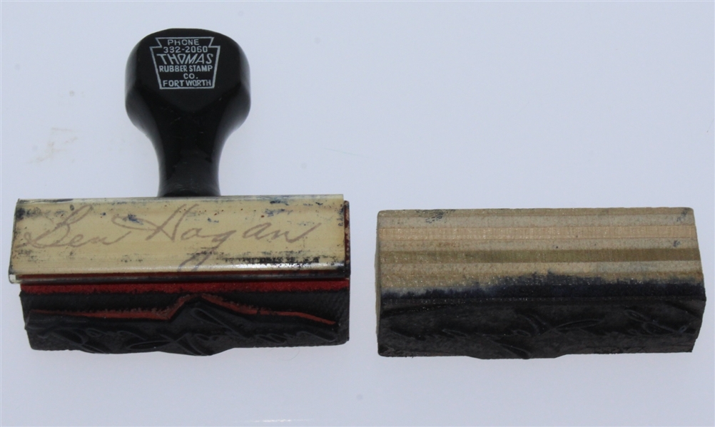 Two Ben Hogan Signature Rubber Stamp Blocks and 5 Note Pads - 'From the Desk of Ben Hogan'