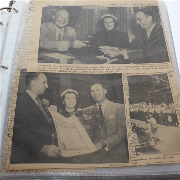 Assorted Ben Hogan Personal Newspaper Clippings 1950's-90's - Binder