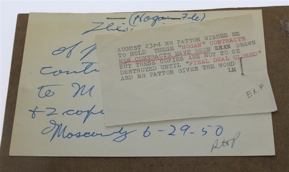 'Follow the Sun' Early Version Personal Ben Hogan Contracts/Release Forms For Movie & News Clips