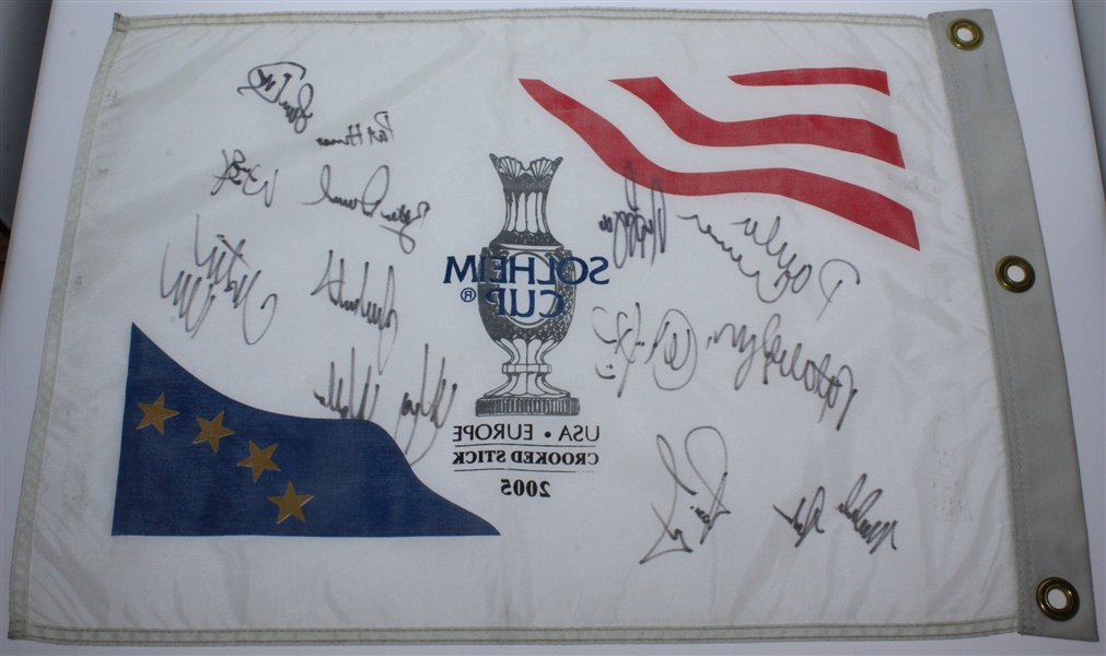 Multi Signed 2005 Solheim Cup Flag - Creamer, Kerr, Inkster & More JSA ALOA