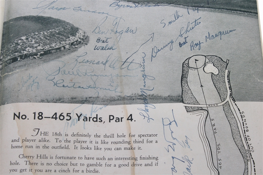 Multi-Signed 1941 PGA at Cherry Hills Program - Smith, Wood, Hogan, Guldahl, & More JSA ALOA