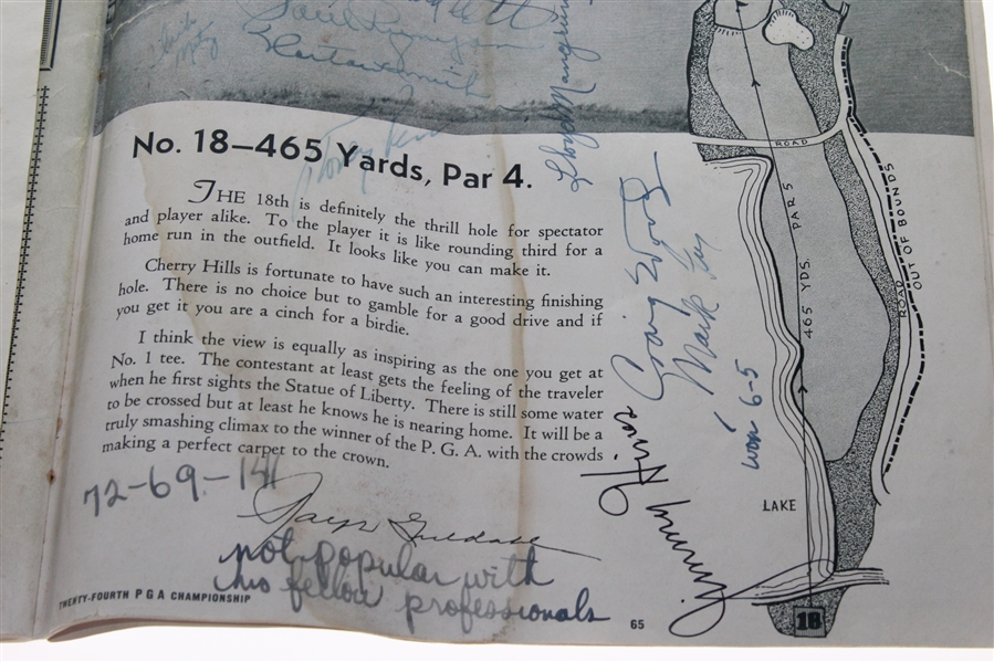 Multi-Signed 1941 PGA at Cherry Hills Program - Smith, Wood, Hogan, Guldahl, & More JSA ALOA