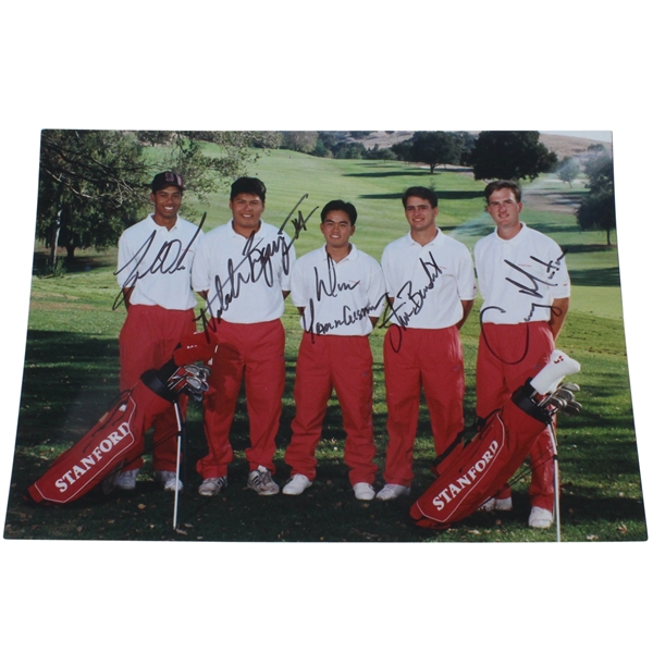 Tiger Woods and Teammates Signed 1995 Stanford Golf Team 5x7 Photo JSA #Z25160
