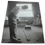 Ben Hogan Personal Large Black and White Life Magazine Original Photo - Putting Indoors