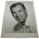 Ben Hogan Personal 14 x 11 Black and White Headshot -Smiling-His Favorite Off Course Image