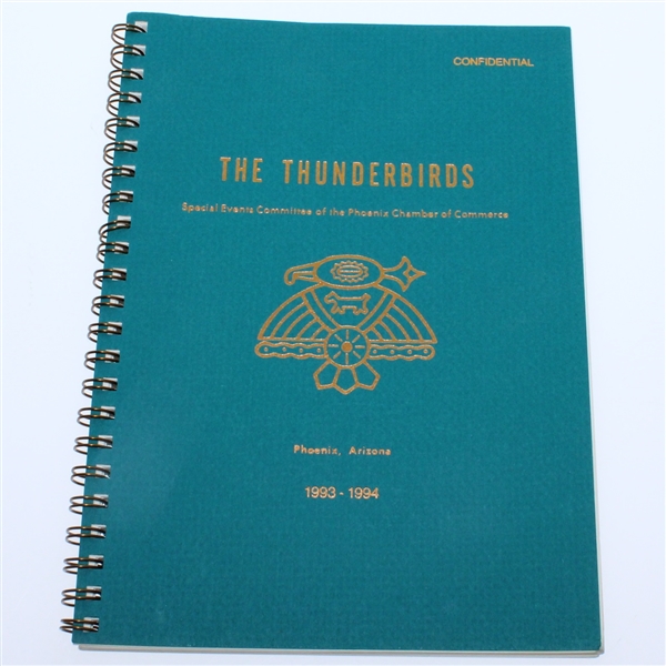 The Thunderbirds Confidential Address Book 1993-1994 with Note to Ben Hogan from Big Chief Scott Jackson