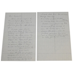 Ben Hogans Handwritten Notes for Letter to Host Course Carnoustie After 1953 Open Win 