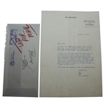 Ed Sullivan Signed Letter to Ben Hogan - Offering $5K For Appearance The Ben Hogan Story JSA ALOA