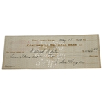 Ben Hogan Signed 1950 Continental National Bank VINTAGE Check JSA ALOA