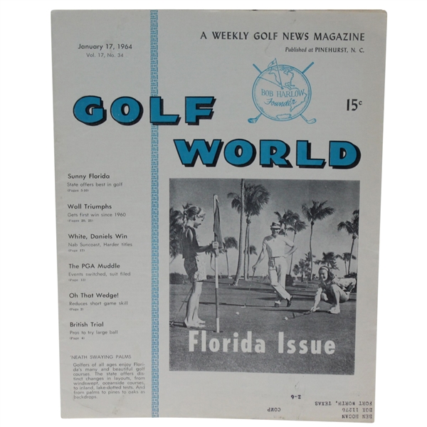 January 1964 Golf World Magazine with Ben Hogan Address Label