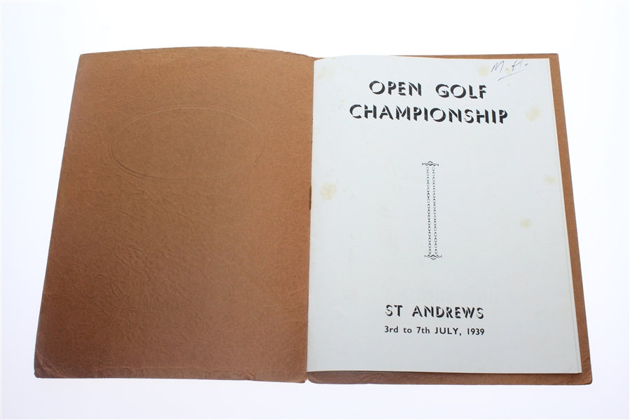 1939 Open Golf Championship St. Andrews Booklet