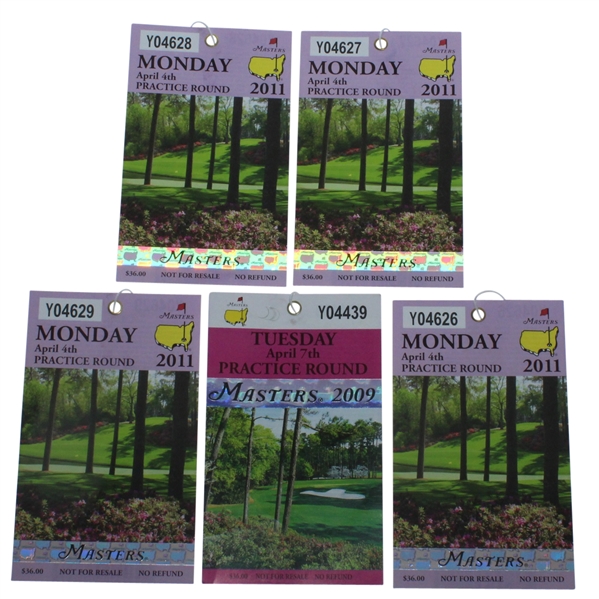 Five Masters Daily Tickets - Monday 2011 (4) and Tuesday 2009