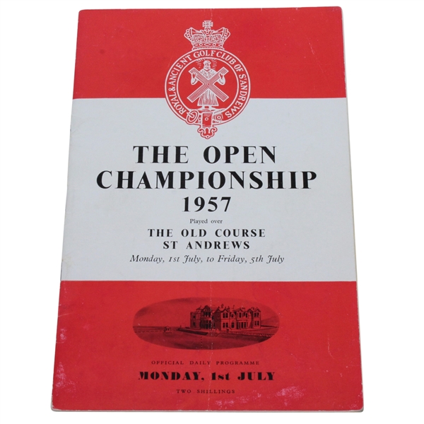 1957 Open Championship at St. Andrews Program - Monday - Bobby Locke Winner